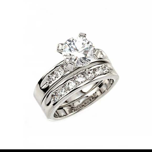 Jewelry - Double stack CZ ring rhodium